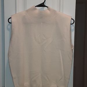 Banana Republic Off White Turtleneck Sleeveless Sweater